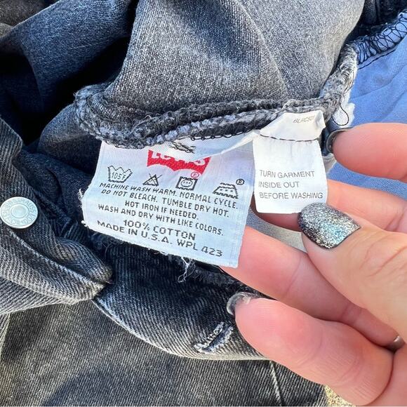 Vintage Y2K Levi’s For Women Black 501 button fly straight leg jeans 29x32 - Picture 7 of 9